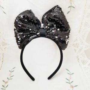 Kids Sparkling Black Bow Headband. New